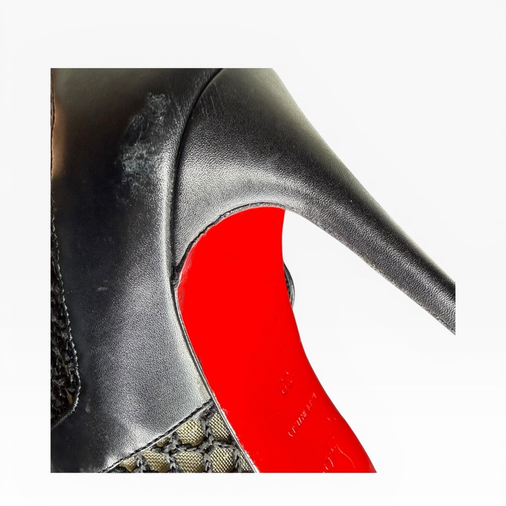 Christian Louboutin Black and Tan Heeled Boots Size 39 - Picture 9 of 16